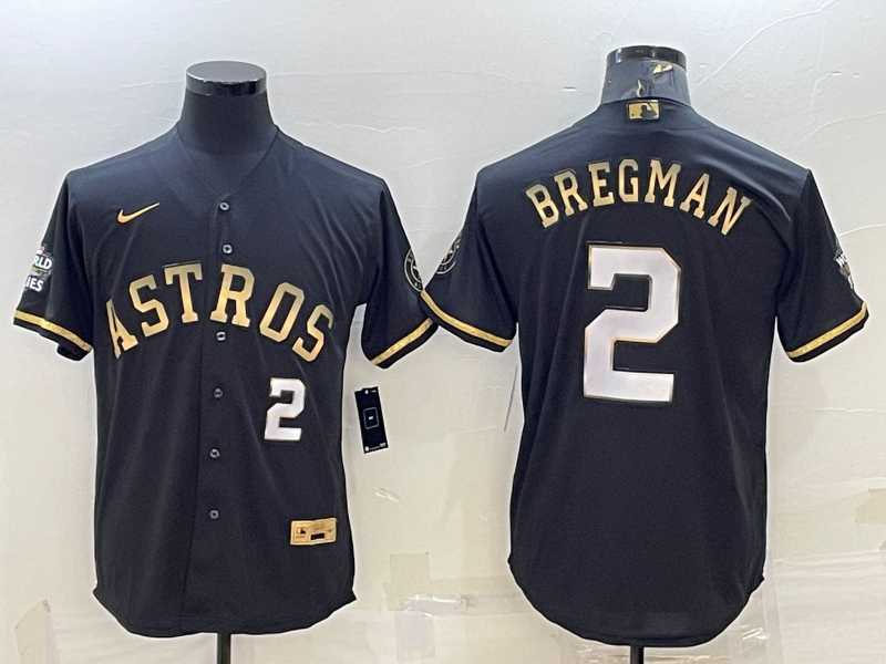 Men's Houston Astros #2 Alex Bregman Number Black Gold 2022 World Series Stitched Baseball Jersey,We sell and wholesale Men's Houston Astros #2 Alex Bregman Number Black Gold 2022 World Series Stitched Baseball Jersey on line form chian!